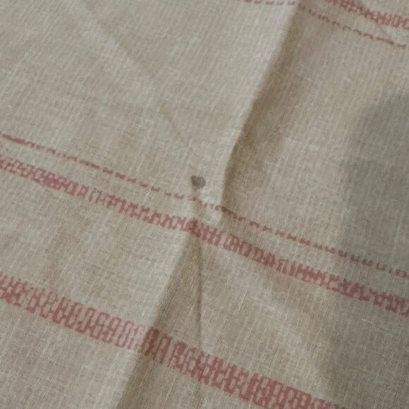 Vintage King Size Flat Sheet 1990s Aztec Orange Blue Stripes Southwestern READ - Picture 3 of 9